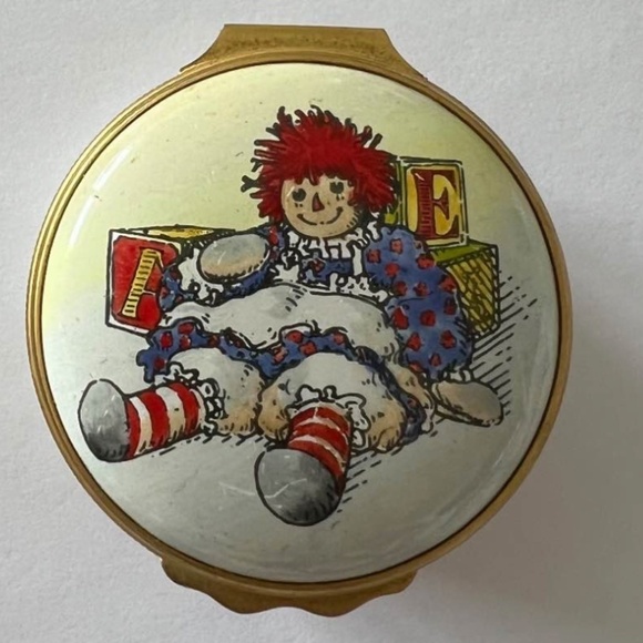 Halcyon Days of London designed By Tiffany & Co Vintage Raggedy Ann Enamel Box - Picture 4 of 13